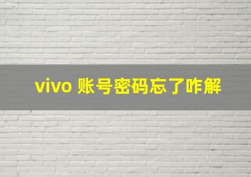 vivo 账号密码忘了咋解